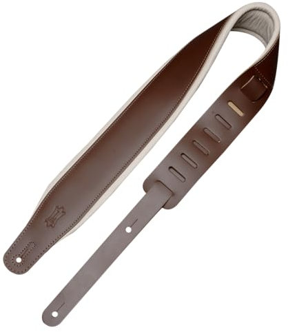 Levy's Leathers Amped Series Ledergurt für Gitarre | Breite 8 cm | Braun | (M26PD-BRN_CRM)