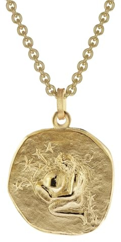 trendor Wassermann Sternzeichen Ø 20 mm Herrenkette Gold auf Silber | Tierkreiszeichen, zeitloser Halsschmuck für Herren, tolle Geschenkidee,