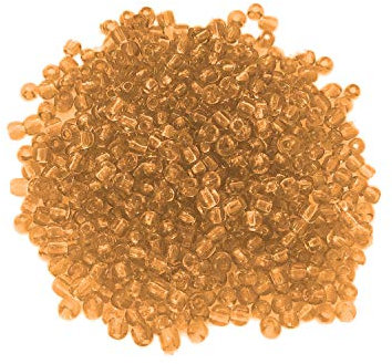 (3 mm/Orange hell) Rocallies Glasperlen - Bastelperlen aus Glas - 25 Farben mit Loch Perlen zum Basteln auffädeln Armbänder Traumfänger bunt Set DIY kleine große Kinder Bastelperlen Schmuck