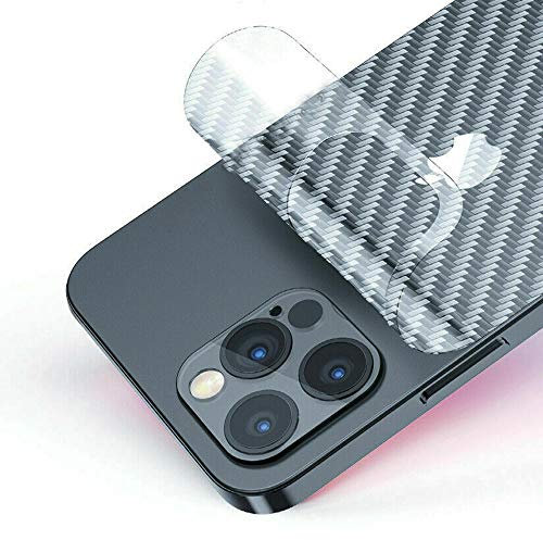 For iPhone 12 Pro Back Screen Protector 3D Carbon Fiber Ultra Thin Protective Film-2 packs-Transparent