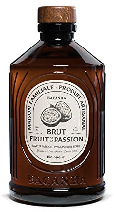 BACANHA - Sirop Bio et Brut - Sirop saveur Fruit de la Passion - Pour Eau, Cocktail, Limonade et Thé Glacé - 400 mL