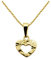 Blitz Fab Herz Halskette Damen Vergoldet 24 Karat 925 Sterling Silber mit Anhänger 40cm lang Gold Kette Geschenk für Frauen Mädchen mit Schmuckkästchen