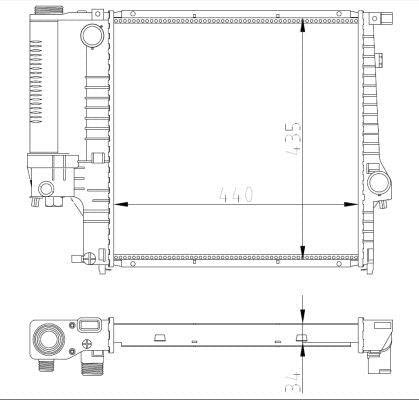 NRF 53849A Radiador de motor de aluminio para 3 Compact E36 Z3 Roadster