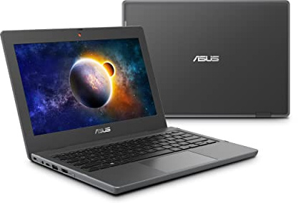 ASUS BR1100CKA-502Y Ordinateur portable BR1100, écran HD antireflet, 180 degrés, Celeron N4500, 4 Go, SSD 64 Go, durabilité MIL-STD 810H, clavier inviolable et résistant aux déversements, TPM 2.0