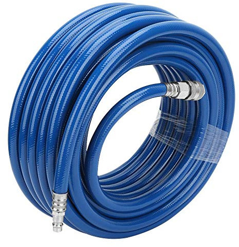 Tubo Aria Compressa 15 Metri, Tubo Compressore Aria in Gomma, Tubo Aria Raccordato Attacco Rapido, 850 Psi con Sgancio Rapido da Euro, Diametro Interno 9.5mm