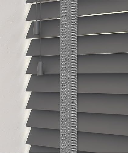 Made To Measure Real Wood Venetian Blind [White, 150cm Width x 160cm Drop, Tape]