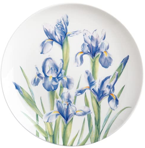 Maxwell & Williams JY0049 Teller rund Ø 20 cm – Serie Floriade – Bone China Porzellan Weiß glatt – in Geschenkbox – Iris