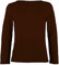 LUXE DIVA Girls Boy Kids Plain Basic Long Sleeve Round Neck T-Shirt Stretch School Tee Top 2-13 Years Brown