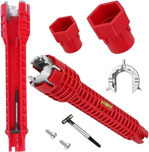 8 in 1 Wasserhahnschlüssel Werkzeug, Waschbecken Installer Schlüssel Spülenschlüssel Sink Faucet Installer für Toilettenschüssel/Spülbecken/Bad/Küchen Sanitär Und Etc