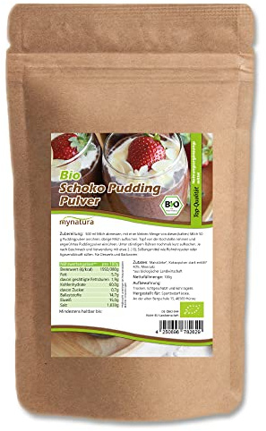 Mynatura Bio Schoko Pudding Pulver zum selbst anrühren I Schokolade I Kakao I Dessert I Feiner Schokoladen-Puding I Backen I Im Beutel (5x 100g)