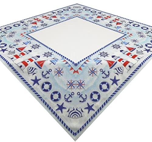 Tischdecke/Mitteldecke/Läufer/Druckmotive/Tischwäsche/Versch. Motive/Maritim/Sommer/Tafeldecke (CYH 3169, 85x85cm)