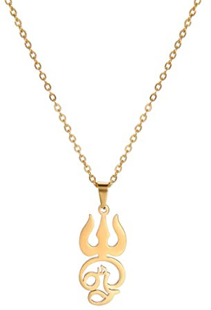 Poseidon Dreizack Unregelmäßiger Anhänger Halskette Punk Hip Hop Flagge Poseidon Vintage Antike Griechische Amulett Geschenk für Segler Schmuck Edelstahl