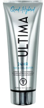 Power Tan Ultima Quad Hybrid Sunbed Tanning Accelerator Cream – DHA Free, Vitamin D & Beta Carotene, Fast Dark Tan, Tingle-Free, Prebiotic Skin Booster | 250 ml