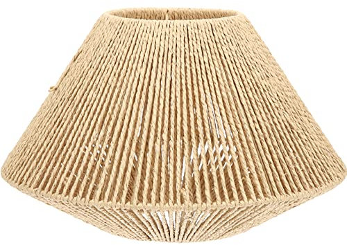 DOITOOL Rattan-Lampenschirm Für Pendelleuchten Ersatz-Kronleuchter-Lampenschirm Für Decke Schlafzimmer Nachttisch Essen (11. 79X11. 79X7. 47 Zoll) Lampenschirm Rattan Stehlampe