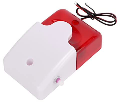 LED Signalleuchte Rot 24V, Bewegungssensor Alarm, Perimeter Alarm, Bewegungsalarm, Ton Licht Alarm, Blitzlicht, Hohes Dezibel, Einstellbares, Schlagfestes Sicherheitswarngerät (24V)