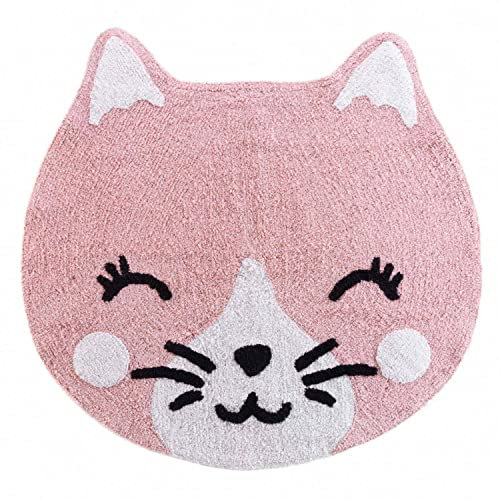 DOULITO Kinderteppich in Form eines Kätzchens, 90 cm, Rosa