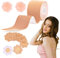 Phantasy Boob Tape,Reggiseno Invisibile Adesivo con 1 Rotolo Bandage + 10pcs di Copri Capezzoli + 2pcs di Siliconico Copri Capezzoli Reggiseno Schiena Scoperta, Reggiseno Donna per Abiti da Cerimonia