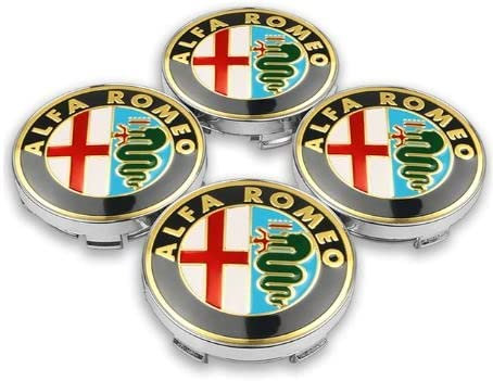 WOAFEY Nabendeckel 4 STÜCKE 60mm für Alfa Romeo 159 156 Giulietta Mito Giulia Spider Brera Car Rad Center Hub Cap Auto Styling Felgen Abdeckung Badge Emblem Aufkleber Radnabenkappen,C