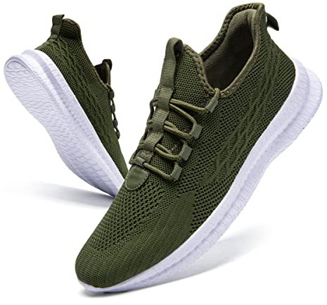 FUJEAK Women's Trainers, Sports Shoes, Lightweight Fashioh Trainers, Shoes, Road Running Shoes, Running Shoes, Walking Shoes Grün EU 36