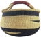Bolga Korb Afrika - XXL - Das Original aus Ghana - Bunt - Fair Trade - Rund - Viele Farben - Afrikanischer Graskorb mit Ledergriff - Flechtkorb 30-40 cm - Rundkorb mit Wunschdesign (Ho)