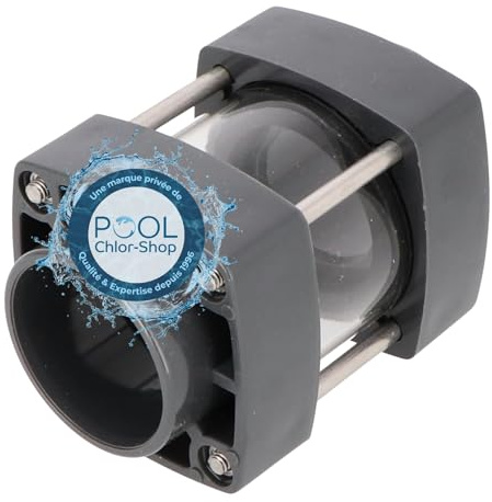 Duraol PVC-U Schauglas 63mm mit Klebemuffe I Sichtglas transparent I Langlebiges & UV-beständiges Pool Zubehör zur Kontrolle von Wasser | PVC-U Klebefittings | PVC Fitting für Pool