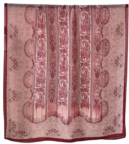 Silk Scarf Women Red Shawl Stain Neckerchief Head Wraps Thin Scarf Ladies Beach Shawl Vintage Painting Bridal Belt Chiffon Muslin Cashew Cloth Birthday gifts