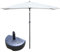 DSKJHI Ombrellone da balcone rettangolare da 2 m/2,5 m, per piccoli spazi, robusto ombrello da giardino di mezza dimensione per contro una parete, veranda, finestra, sistema a manovella, Bianco+base,