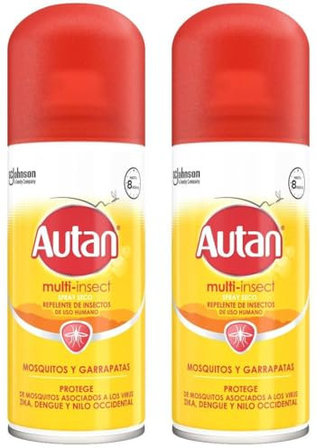 Autan, Pack de 2 Protection Plus Aerosol seco, repelente multi insecto (2 x 100 ml)