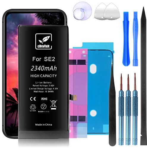 Batteria per iPhone SE2 2340 mAh, batteria di ricambio ad alta capacità e tutti gli strumenti di riparazione, batteria compatibile con iPhone SE2
