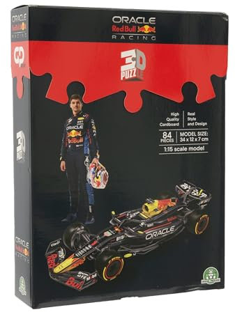 GP Moto Sport Red Bull Racing 3D Puzzle F1 Auto – 84 Teile, hochdetailliert mit 2024-Logos, einfacher Zusammenbau, kein Werkzeug oder Kleber nötig, aus hochwertiger Pappe und EPS-Schaum – 34x12x7 cm