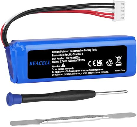 REACELL 3.7V 7000mAh Akku GSP1029102A für JBL Charge 3, Kompatibel mit JBL Charge 3 Bluetooth-Lautsprecher