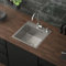 ML-Design Évier de Cuisine, 45x45 cm, en Acier Inoxydable Évier Rectangulaire, Montage à Encastrer avec 2 Trous, 1 Cuve Petite avec Vidage et Trop Plein, Cuve Simple avec Siphon, Lavabo Domestique