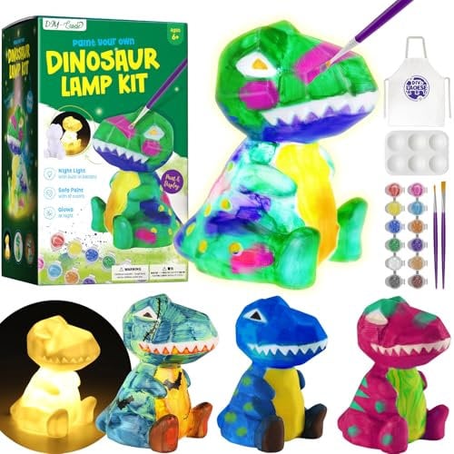 DIY-LAOESE Bastelset Kinder ab 6 Jahre, Dinosaurier Lampe Malset,Kreativ Dinosaurier Spielzeug 6 7 8-12 Jahre Jungen, Geschenk Junge 6-8 10 Jahre Mädchen,Kindergeburtstag Malen Basteln Set