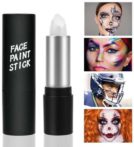 Palos de Pintura Corporal, Juego de Pintura Corporal, Set Maquillaje de Camuflaje para Halloween, Fiestas Carnaval, Militar Caza en la Naturaleza Deportes Aire Libre, Blanco
