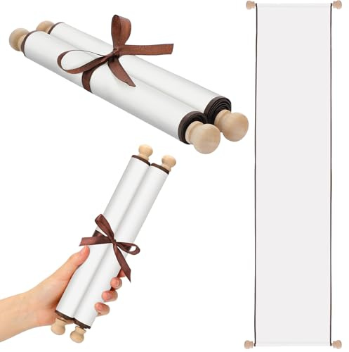 Epakh 1 x Blanko-Papier mit Holzstäben für freche oder schöne Listen, Schreiben, Hochzeitsgelübde, Zeichnen, Cosplay-Requisiten, Renaissance, Tischrolle