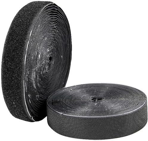 PEARL Doppelklebeband Klett: Klettband mit Nylon-Schlaufen/-Haken, selbstklebend, 20 kg/m, 25mm, 8m (Kabelbinder Wiederverwendbare, Flauschbänder Selbstklebende, Schrauben)