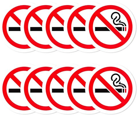 Rauchen Verboten Schild Aufkleber, 10pcs Nichtraucher Aufkleber Rund 3inch/7.5cm No Smoking Sticker Sign Wasserdicht Rauchverbot Aufkleber Selbstklebend Warnzeichen Für Außen-Und Innenbereich