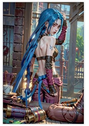 League of Legends - Poster su tela Battle of the Twin Cities Arcane Jinx, decorazione per camera da letto, sport, ufficio, stanza, regalo, senza cornice, 30 x 45 cm