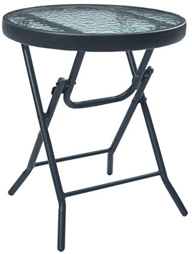 Bistrotisch Schwarz 40x46 cm Stahl und Glas,jiangboyue-47926