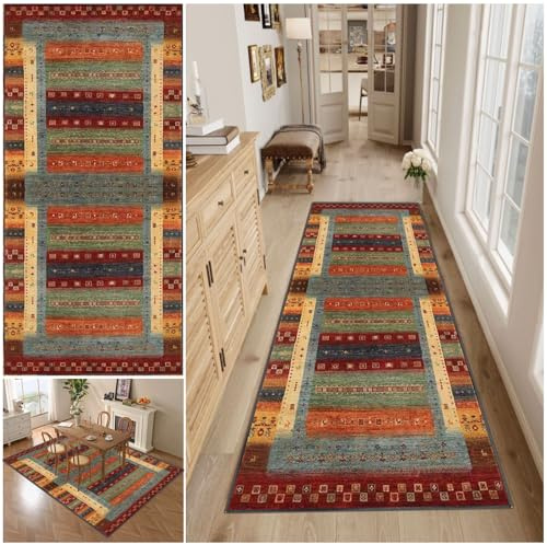 Carpet Runners for Hallway Non Slip Long, Washable Area Runner Rug, Kitchen Runner, Thickened Living Room Carpet, 90 x 500 cm Indoor corridor Carpet Indoor Bathroom Mat for Bedroom Entryway Laundry