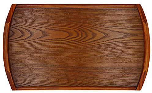 Vassoio in legno rettangolare vassoio da dessert da tè portatile con manico che serve colazione a letto hotel a casa