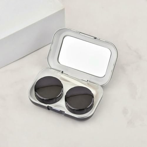 JJDFW Candy Color Electroplated Mirror Contact Lens Care Box with Mirror Out Travel Portable Contact Lenses Case Organizer