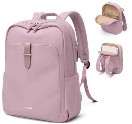 GOLF QUALITY Sac à dos pour ordinateur portable pour femme, sac à dos de travail décontracté, sac à dos de voyage, Violet rosé, 14 Pouce