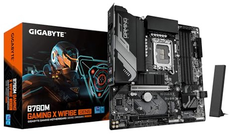 GIGABYTE B760M GAMING X WIFI6E GEN5 Motherboard - Supports 14th Gen. Intel Core CPUs, 8+1+1 phases VRM, up to 5600MHz DDR5, 2xPCIe 4.0 M.2, Wi-Fi 6E, 2.5 GbE LAN, USB 3.2 Gen 1