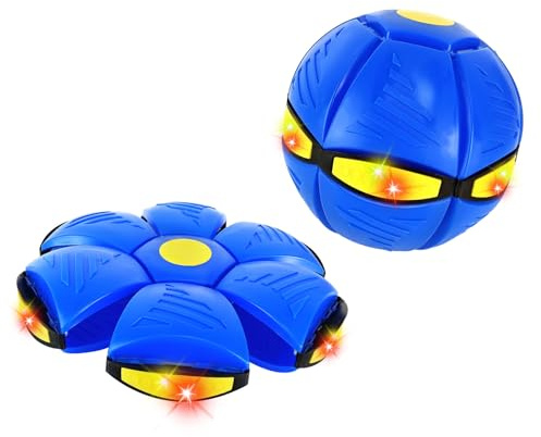 Magic Bouncing Ball,Kid's Magic Metaball,Magical Flying Saucer,2-in-1 Bouncy Ball with 6 Light,Dual Form Freely Switchable,Parent-Child Interaction Game,Bouncy Balls for Kids & Pets for Indoor Outdoor