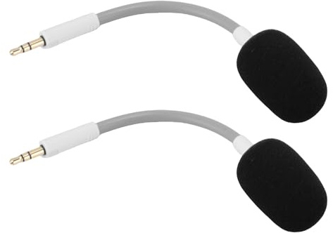 Headset Mic, 2 Pcs Headset Microphone Lossless Sound Quality with Foam Sponge Cover for Repair Replacement for RAZER Barracuda X (White)