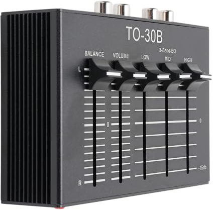 Ejoyous 3 Band Equalizer, EQ Equalizer Phono Preamplifier with Input and Output, RIAA Equalization, 12V DC Adapter with Turntables and Stereos