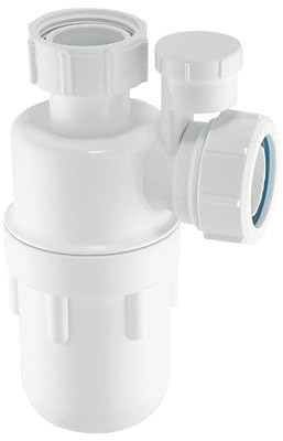 ANTISYPHON Bottle Trap White 40MM, Compression Connection, Polypropylene Construction, 75mm Water Seal, 1 in Pack