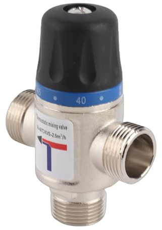 Aolidsive Aolidsive 3-Wege-Mischventil, Messing-Thermostatventil mit Verbrühungsschutz für Warmwasser- und Fußbodenheizungssysteme (G1) (G1) () (G3/4)