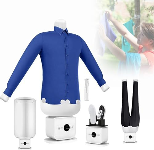 Automatischer Hemdentrockner und -bügler, Bügelpuppe zum Trocknen und Bügeln, tragbarer, aufblasbarer Faltenentferner für Kleidung – für Hemden, Hosen, Schuhe und Röcke Standard+DryingHood